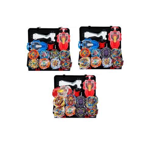 Kit 8 Beyblades Ouro De Metal Com Maleta E Puxadores - Takara Tomy